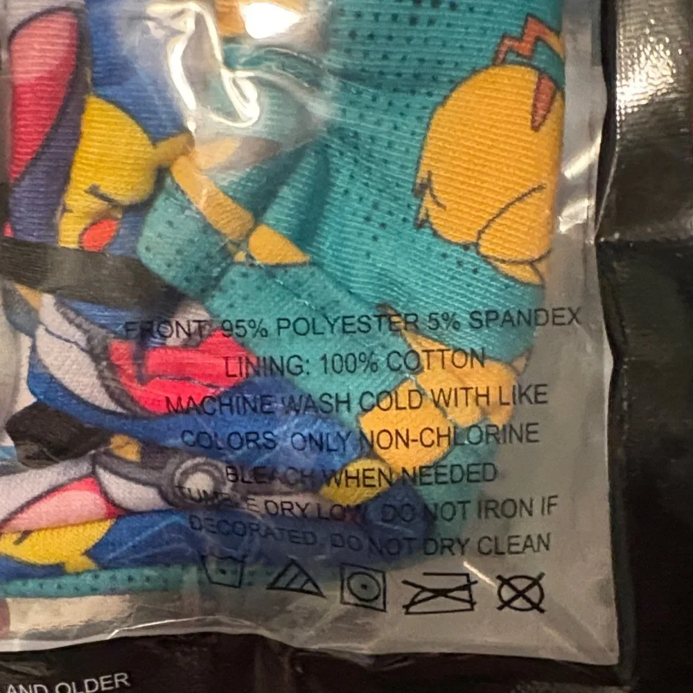 Pokemon Blue Face Cover Set with Pikachu Design. Recommended for ages 14+.